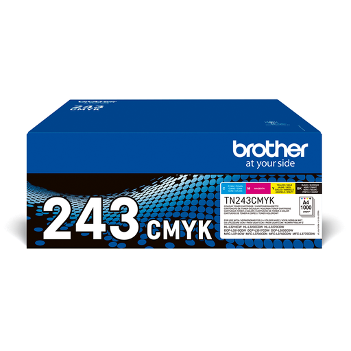 Pack toners Brother TN-243CMYK / TN243CMYK, 4 couleurs, 4 x 1 000 pages