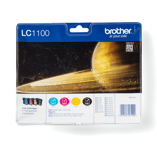 Brother LC-1100VALBP / LC1100VALBP ink cartridge value pack, 4 colors, 325 pages