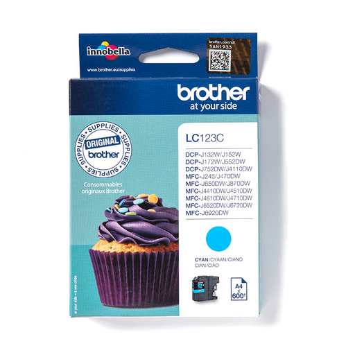 Brother Tintenpatrone LC-123C / LC123C Cyan XL, 600 Seiten