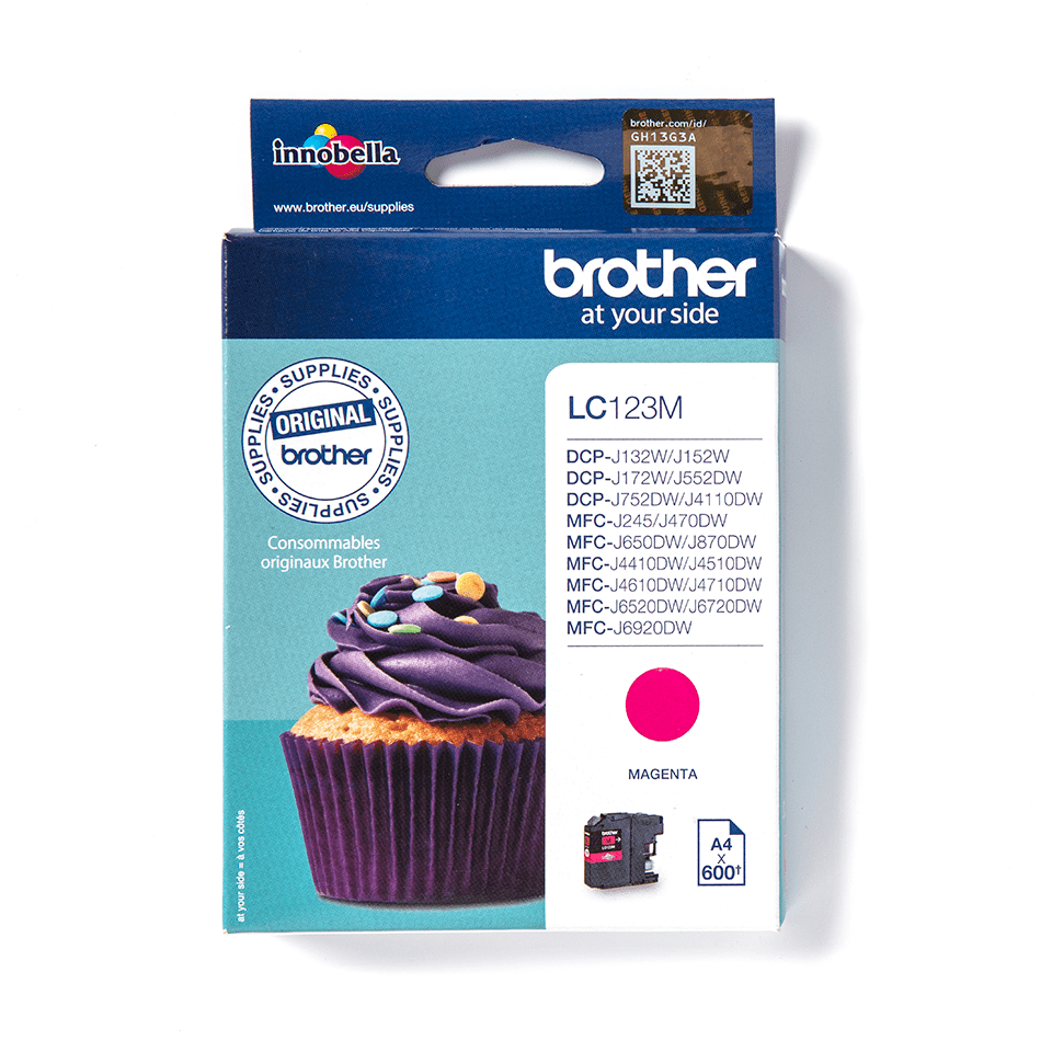 Brother LC-123M / LC123M magenta ink cartridge XL, 600 pages