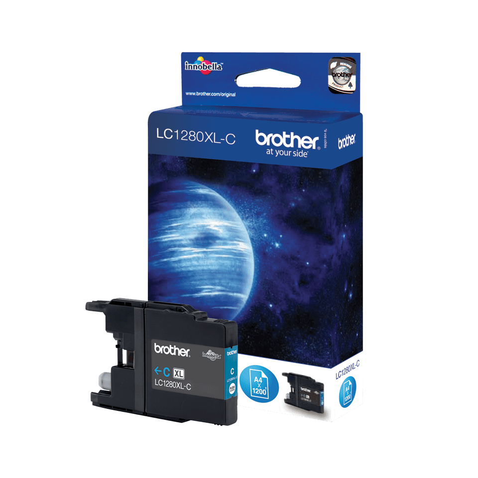 Brother Tintenpatrone LC-1280XLC / LC1280XLC Cyan XXL, 1.200 Seiten