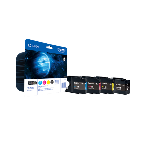 Brother Tinten-Multipack LC-1280XLVALBP / LC1280XLVALBP, 4 Farben XXL, 1.200 Seiten