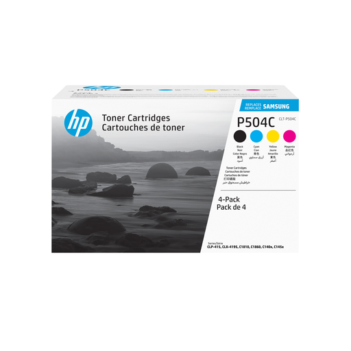 Pack de 4 toners HP CLT-P504C / SU400A 4 couleurs XL, 2 500 pages
