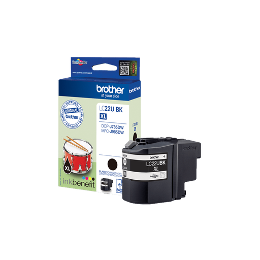 Brother LC-22UBK / LC22UBK black ink cartridge, 2,400 pages