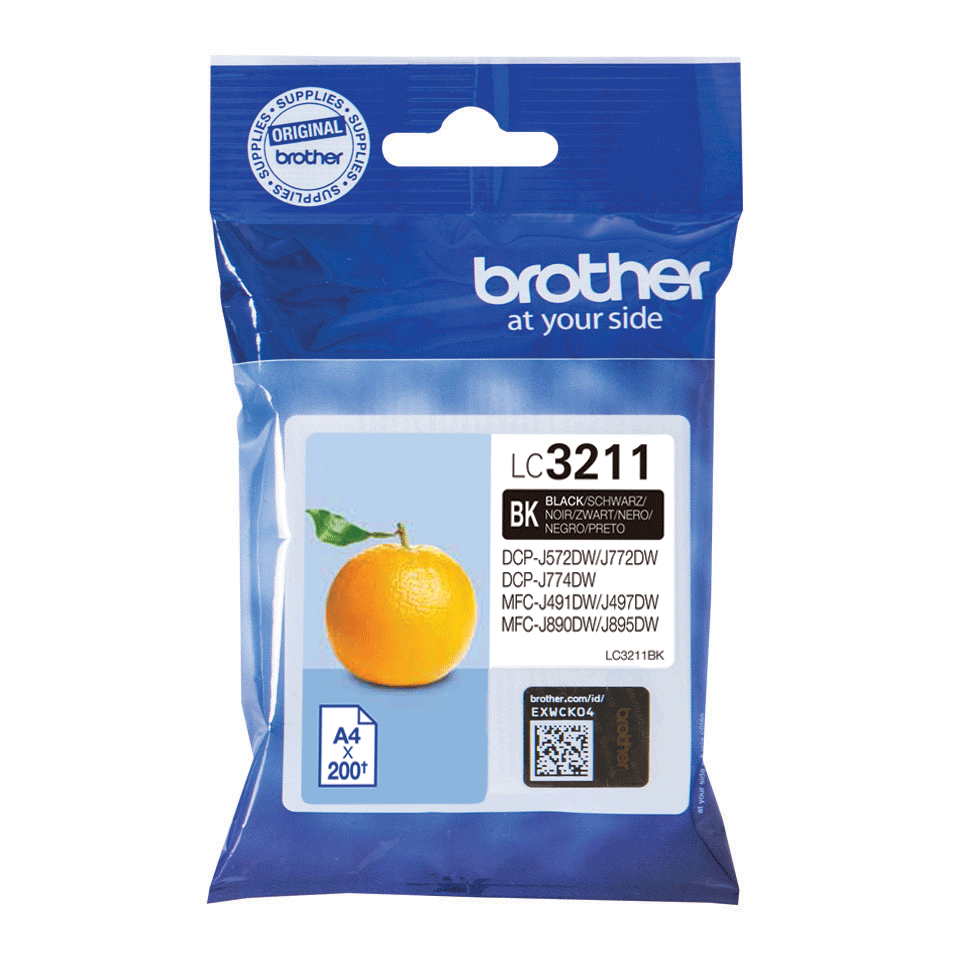 Cartouche d'encre Brother LC-3211BK / LC3211BK noire, 200 pages