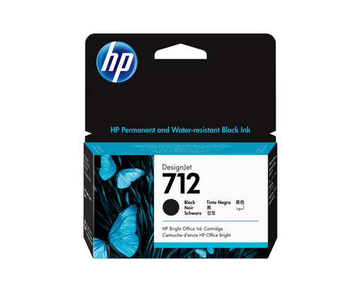HP 712 / 3ED70A black ink cartridge, 38 ml