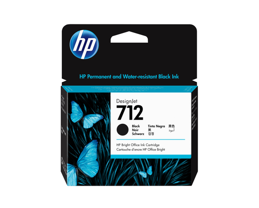 HP 712 / 3ED71A black ink cartridge, 80 ml