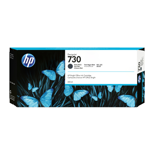 HP 730 / P2V71A black ink cartridge, 300 ml