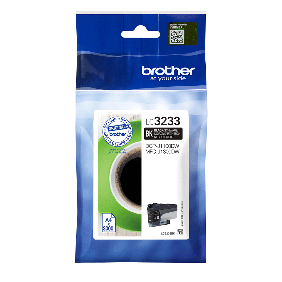 Brother LC-3233BK / LC3233BK black ink cartridge, 3,000 pages