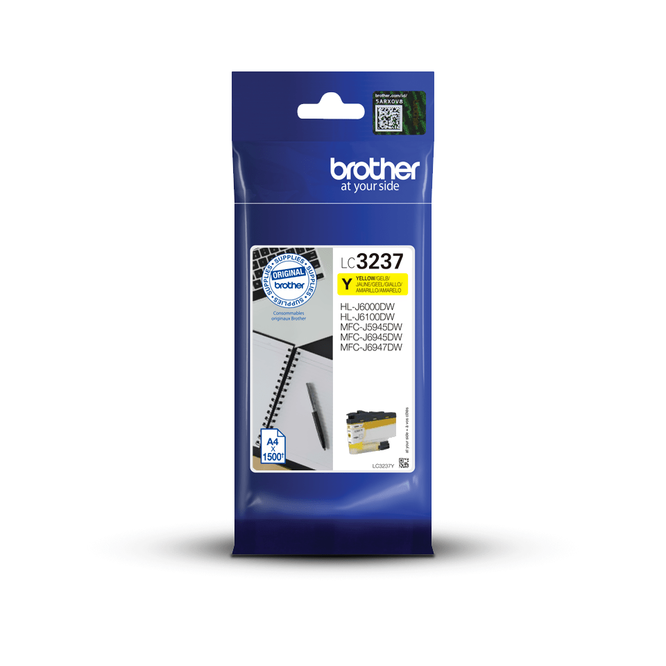 Brother Tintenpatrone LC-3237Y / LC3237Y Gelb, 1.500 Seiten
