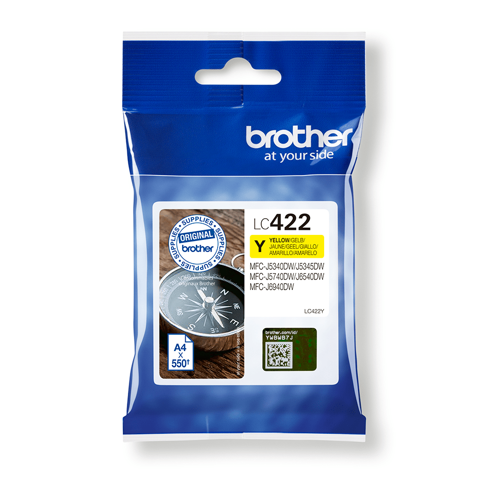 Cartouche d'encre Brother LC-422Y / LC422Y jaune, 550 pages
