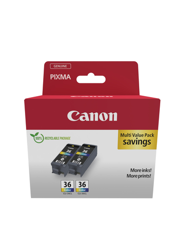 Multipack Tintenpatronen Canon CLI-36 / 1511B025, 3 Farben
