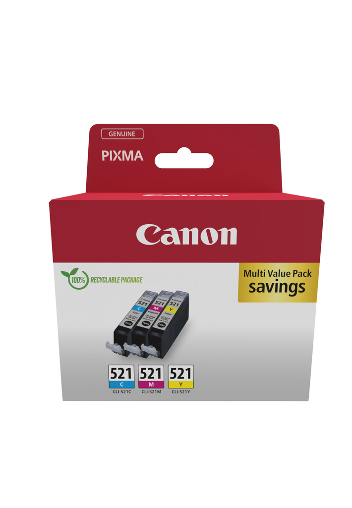 Pack Canon CLI-521 / 2934B015 3 couleurs