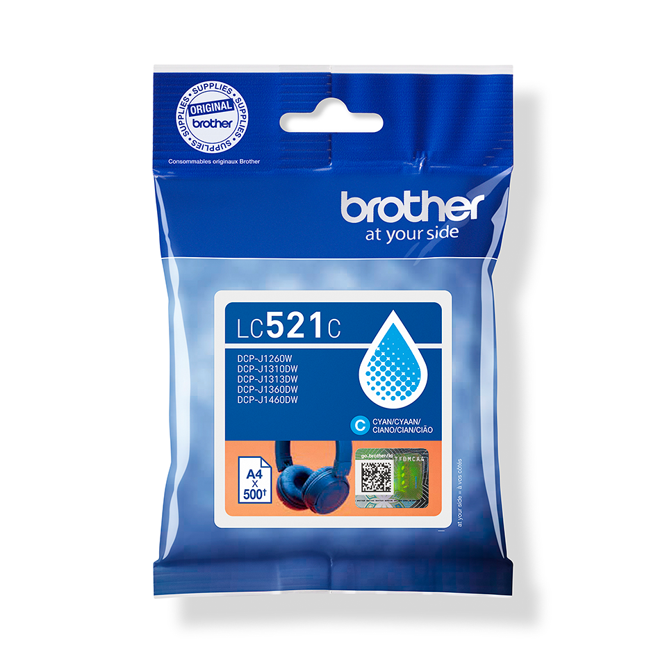 Brother LC-521C / LC521C cyan ink cartridge, 500 pages
