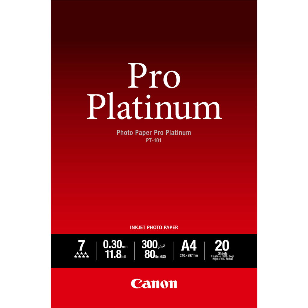 Papier photo Canon PT-101 / 2768B016, 20 feuilles