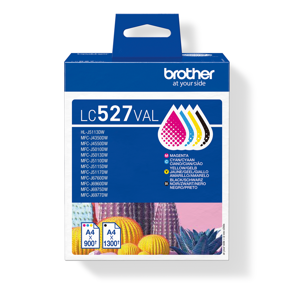 Pack cartouches d'encre Brother LC-527VAL / LC527VAL, 4 couleurs, 900 pages