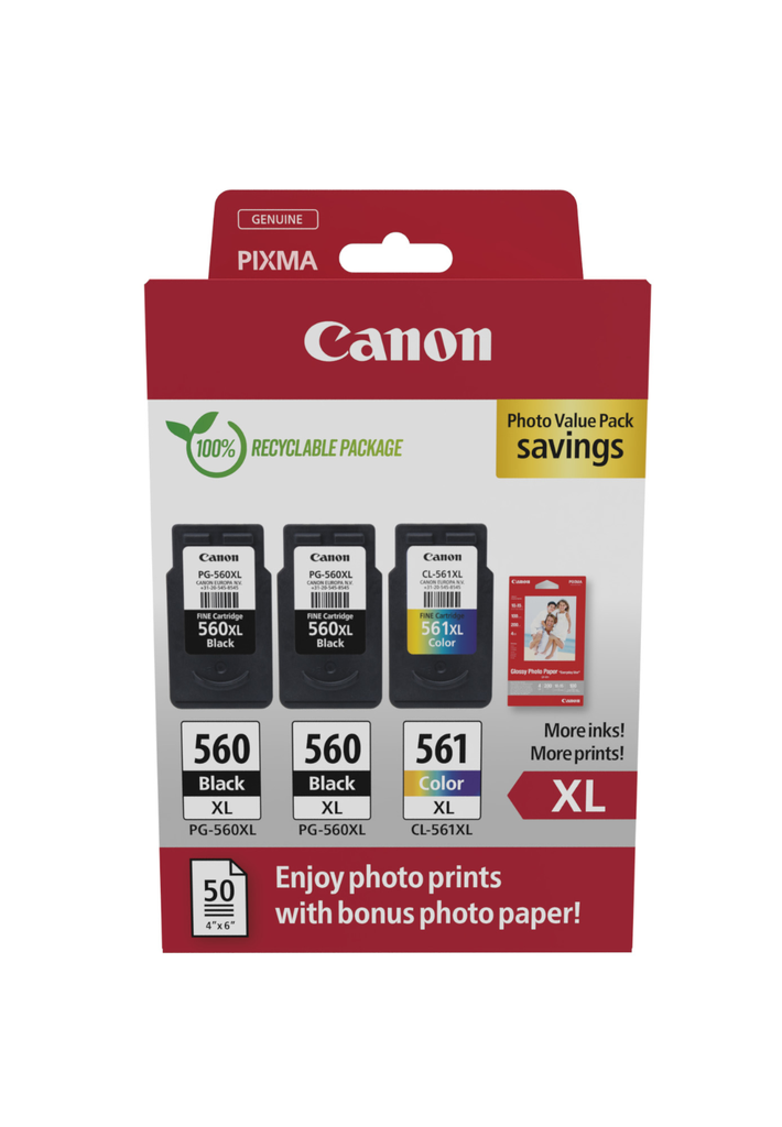 Canon PG-560XL/CL-561XL / 3712C012 4-color XL ink pack