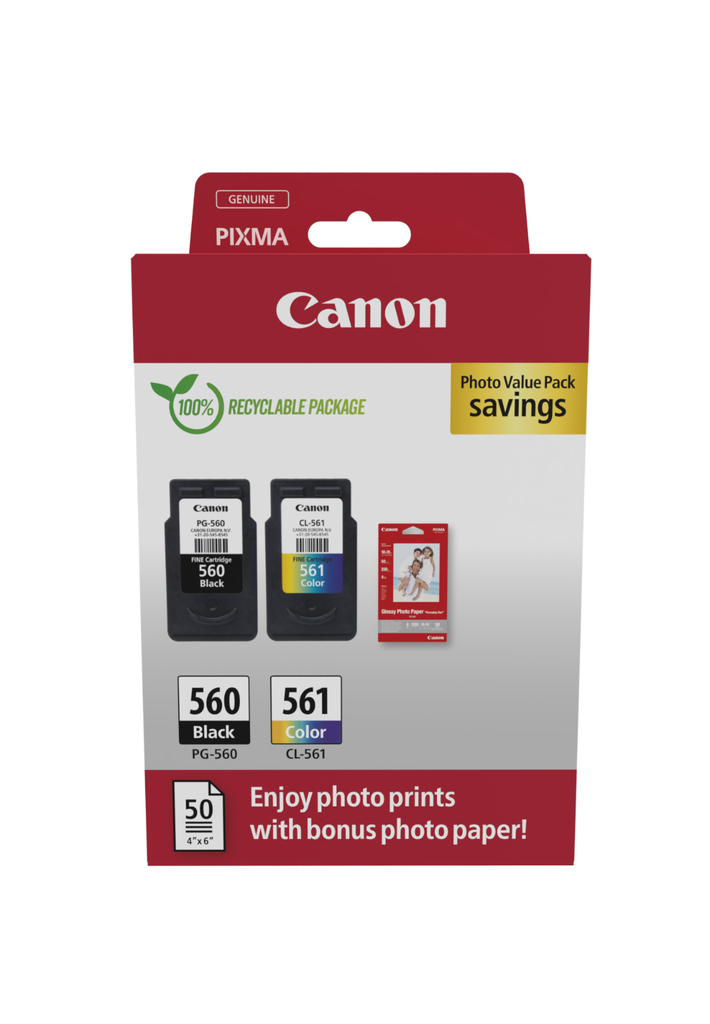 Multipack Tintenpatronen Canon PG-560/CL-561 / 3713C008, 4 Farben