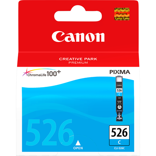 Tintenpatrone Canon CLI-526C / 4541B001 Cyan, 530 Seiten