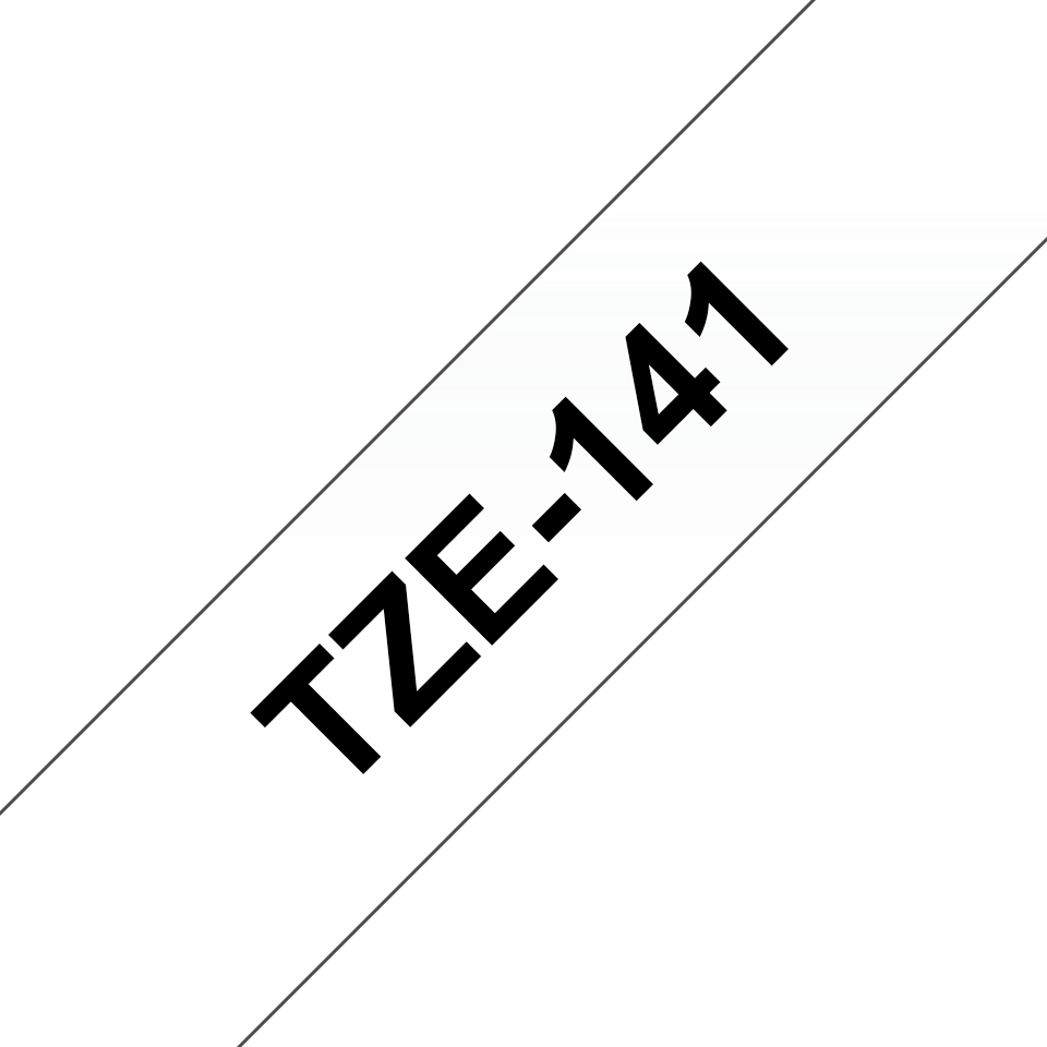 Ruban laminé Brother TZe-141 / TZE141, noir sur transparent, 18 mm x 8 m