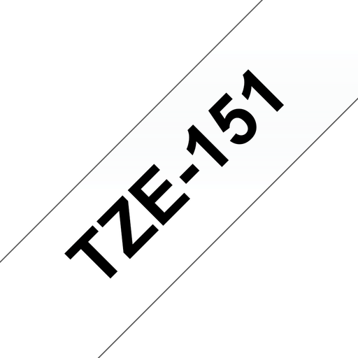 Ruban laminé Brother TZe-151 / TZE151, noir sur transparent, 24 mm x 8 m