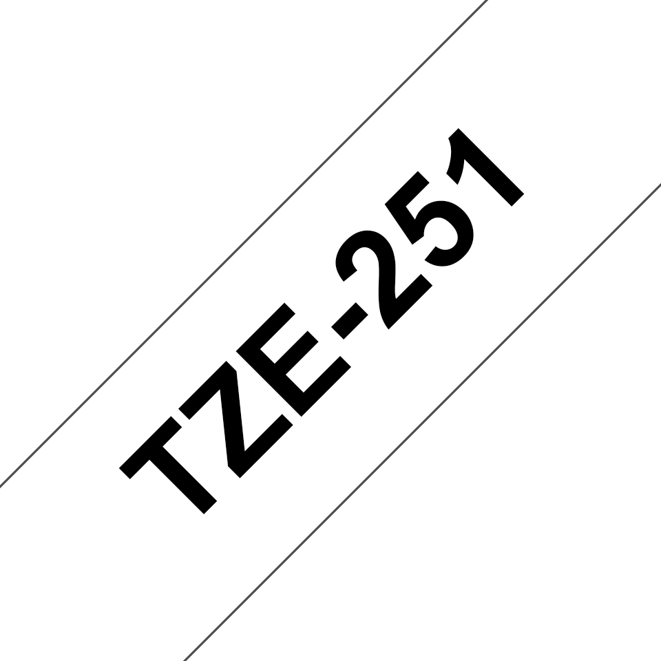 Ruban laminé Brother TZe-251 / TZE251, noir sur blanc, 24 mm x 8 m
