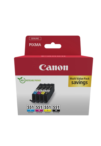 Tintenpatrone Canon CLI-551 / 6509B015 4 Farben