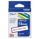 Brother TZe-232 / TZE232 laminated tape, red on white, 12 mm x 8 m