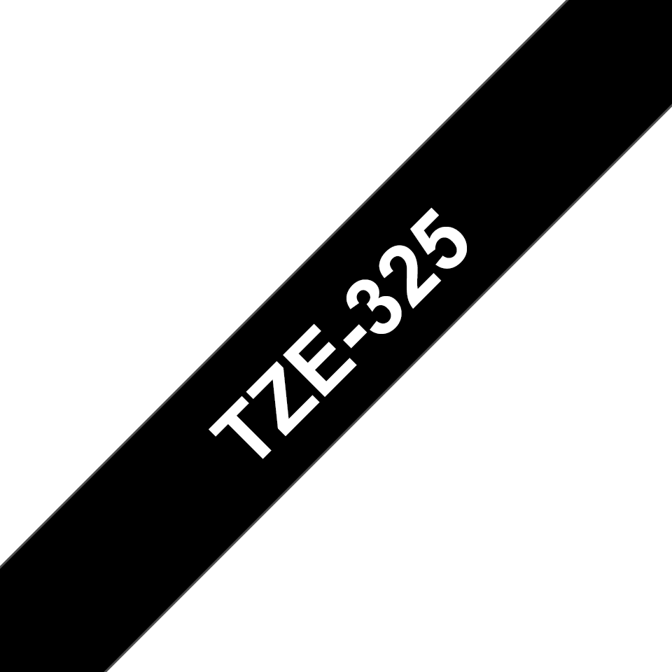 Brother TZe-325 / TZE325 laminated tape, white on black, 9 mm x 8 m