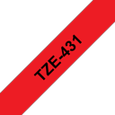 Brother Schriftband laminiert TZe-431 / TZE431, schwarz auf rot, 12 mm x 8 m