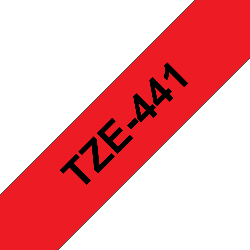Brother Schriftband laminiert TZe-441 / TZE441, schwarz auf rot, 18 mm x 8 m