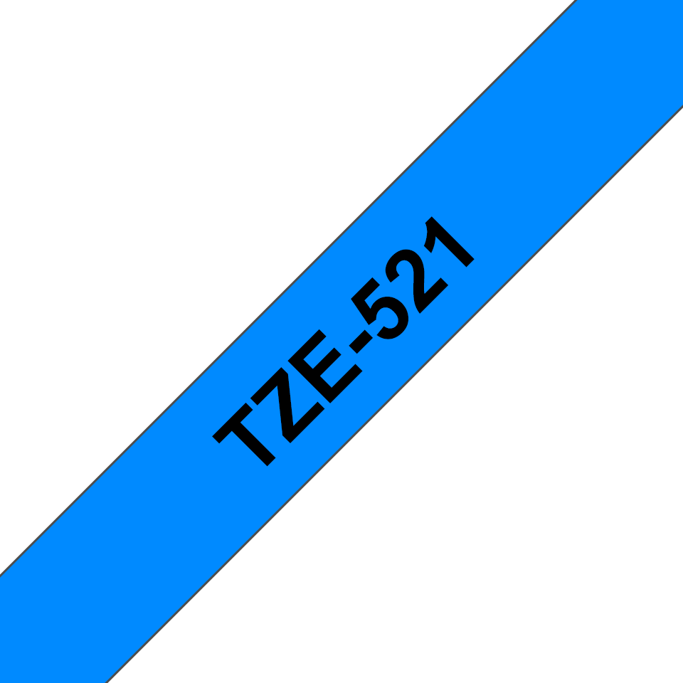 Brother TZe-521 / TZE521 laminated tape, black on blue, 9 mm x 8 m