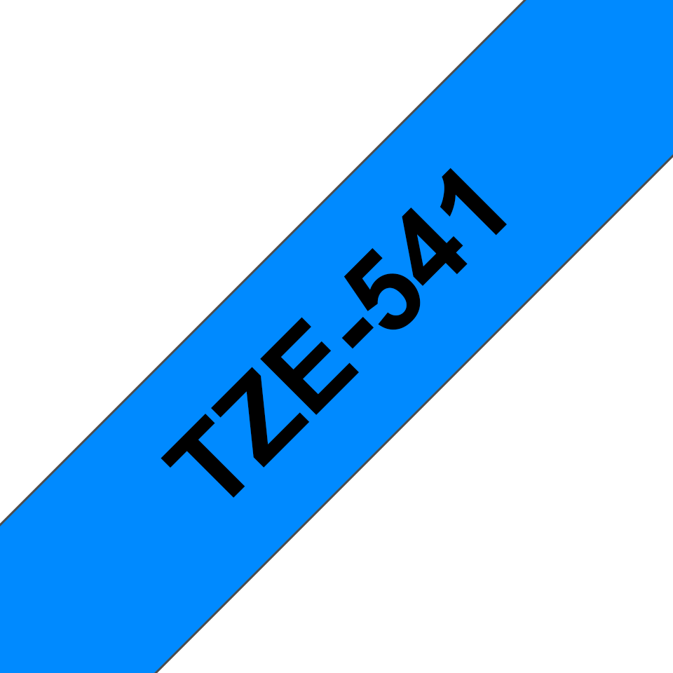 Ruban laminé Brother TZe-541 / TZE541, noir sur bleu, 18 mm x 8 m