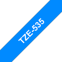Brother TZe-535 / TZE535 laminated tape, white on blue, 12 mm x 8 m
