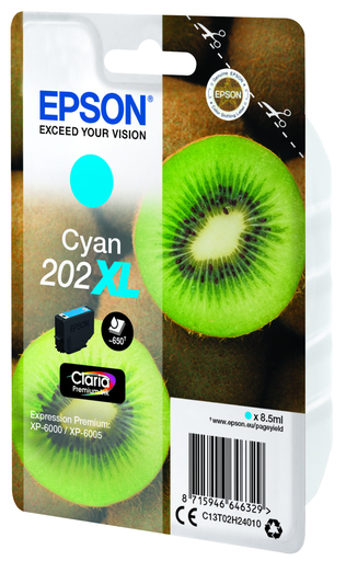 Tintenpatrone Epson 202XL / C13T02H24010 Cyan XL, 650 Seiten