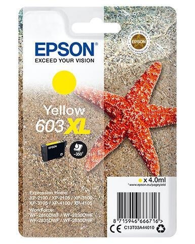 Cartouche d'encre Epson 603XL / C13T03A44010 jaune, 4 ml