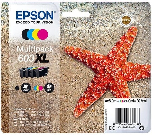 Cartouche d'encre Epson 603XL / C13T03A64010 4 couleurs, 4 ml
