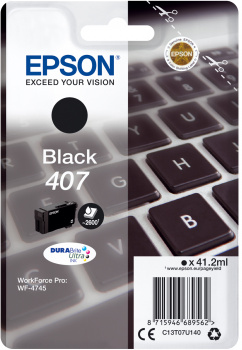Cartouche d'encre Epson 407 / C13T07U140 noire, 2 900 pages