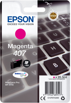 Epson 407 / C13T07U340 magenta ink cartridge, 1,900 pages