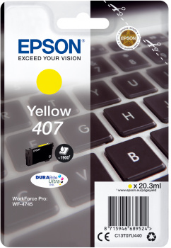 Cartouche d'encre Epson 407 / C13T07U440 jaune, 1 900 pages