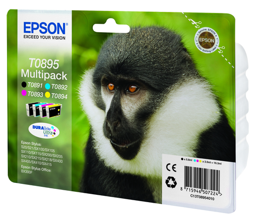 Cartouche d'encre Epson T0895 / C13T08954010 4 couleurs, 35 ml
