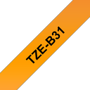 Brother Schriftband laminiert fluoreszierend TZe-B31 / TZEB31, schwarz auf leuchtorange, 12 mm x 5 m