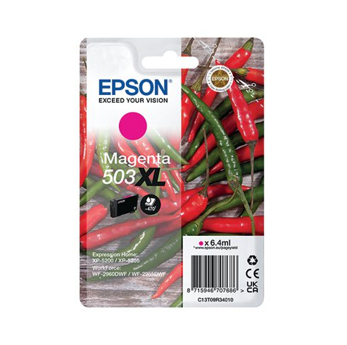 Epson 503XL / C13T09R34010 magenta XL ink cartridge, 470 pages
