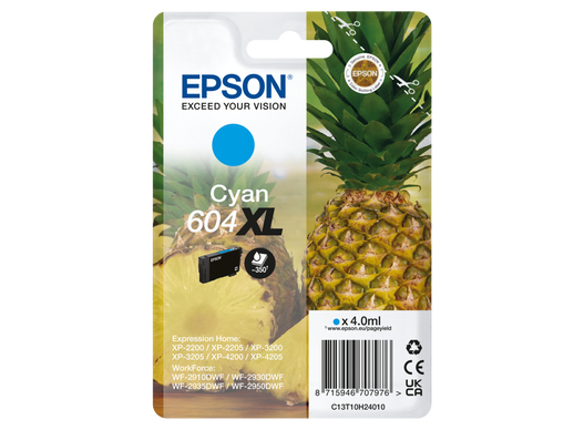 Cartouche d'encre Epson 604XL / C13T10H24010 cyan XL, 350 pages