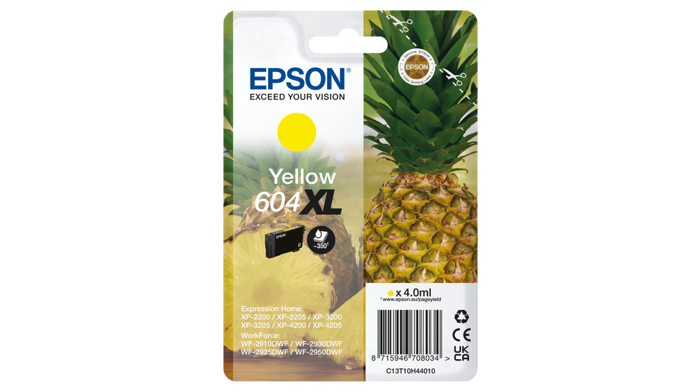 Cartouche d'encre Epson 604XL / C13T10H44010 jaune XL, 350 pages