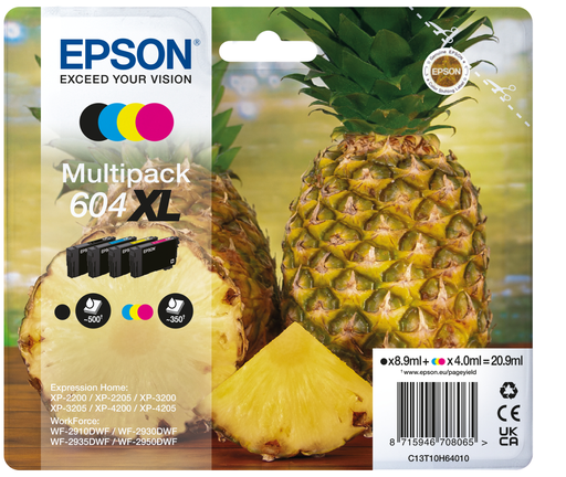Epson 604XL / C13T10H64010 4-color XL ink cartridge, 500 pages