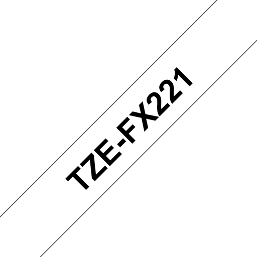 Ruban flexible Brother TZe-FX221 / TZEFX221, noir sur blanc, 9 mm x 8 m