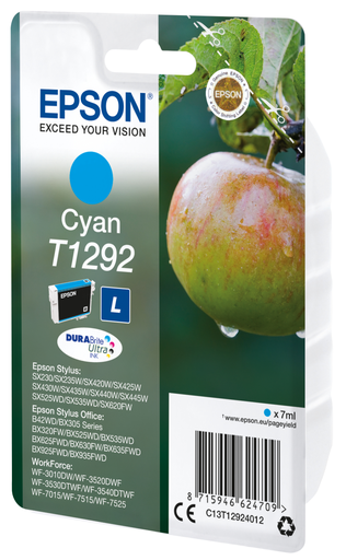 Cartouche d'encre Epson T1292 / C13T12924012 cyan, 474 pages