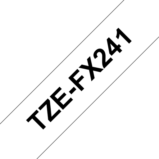 Ruban flexible Brother TZe-FX241 / TZEFX241, noir sur blanc, 18 mm x 8 m