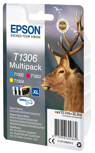 Cartouche d'encre Epson T1306 / C13T13064012 3 couleurs, 101 ml